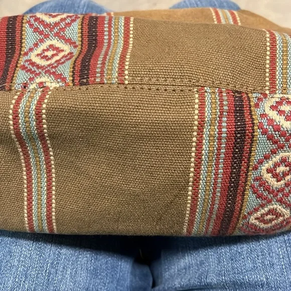 Fossil Tan and Brown Hobo Bag with Patterned Stripes - Picture 8 of 9